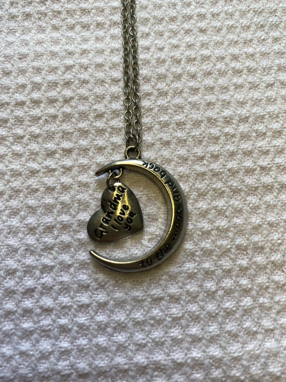 Grandma I Love You Crescent Moon Necklace